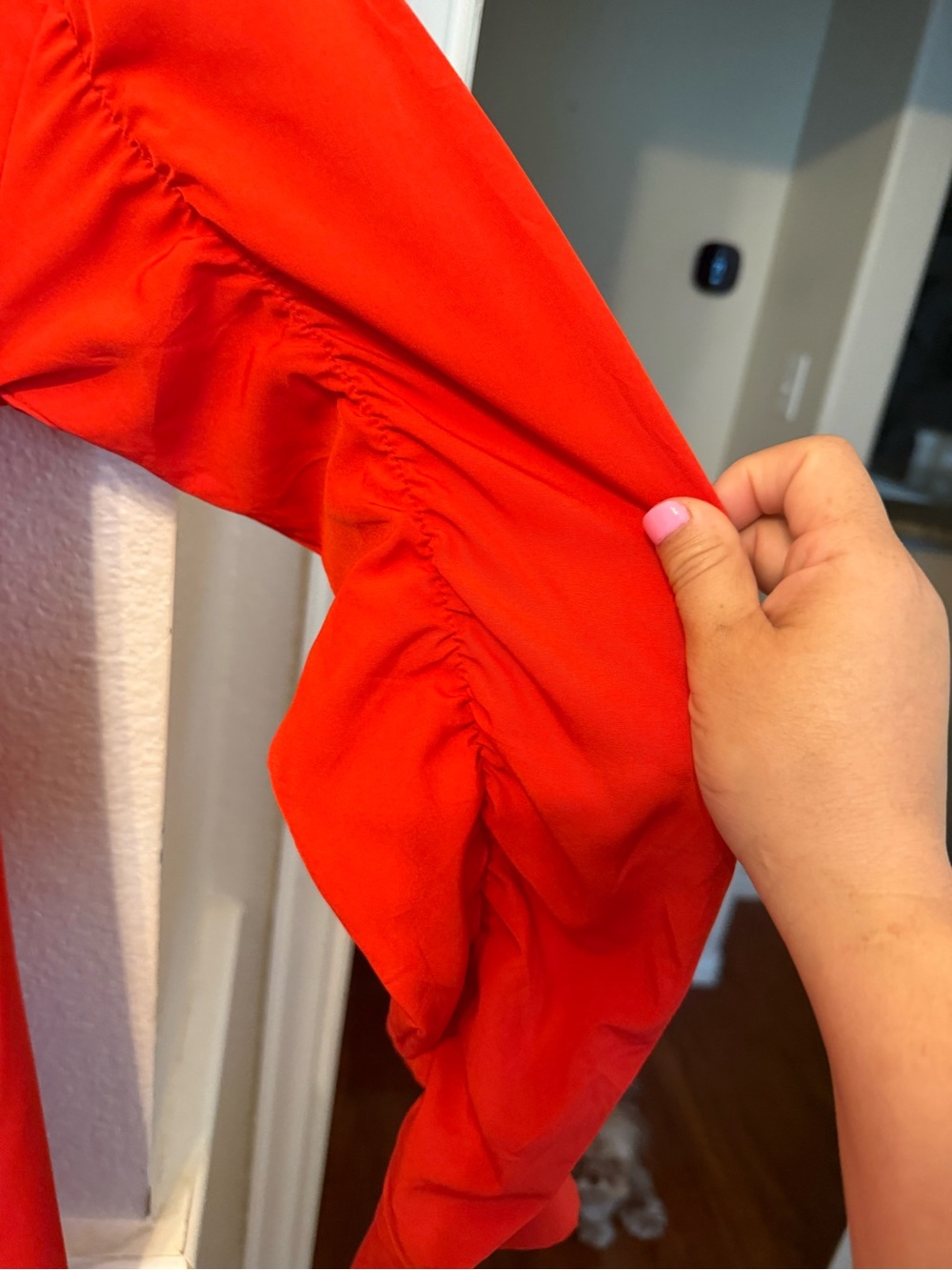 Red Button-Front Tiered Maxi Dress XL RED - Picture 10 of 12